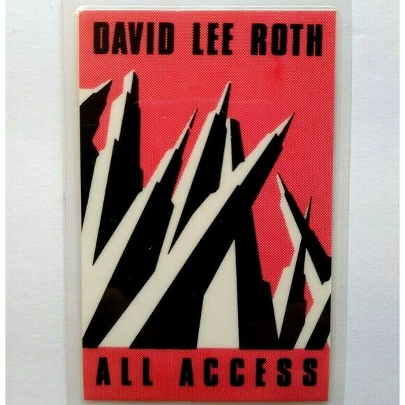 David Lee Roth Backstage Concert Pass Original 1988 Skyscraper Tour Van Halen - Picture 1 of 4